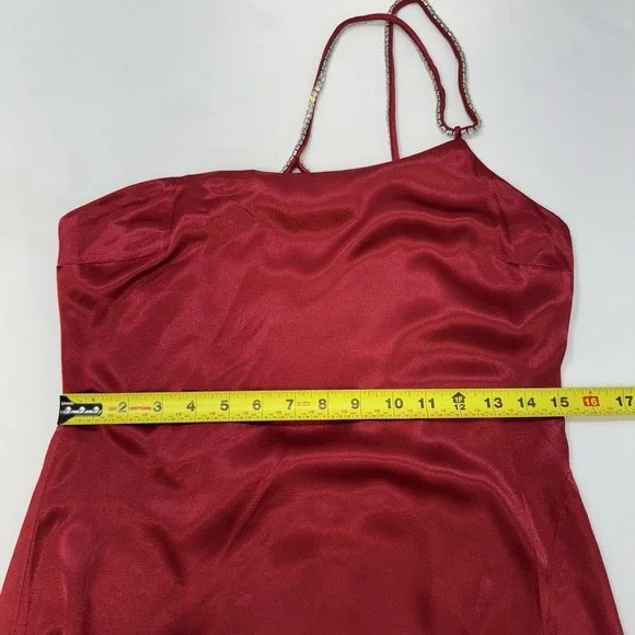 NEW For Love And Lemons Elora Midi Slip Dress Red M Evening Party Slit Holiday - Picture 15 of 16